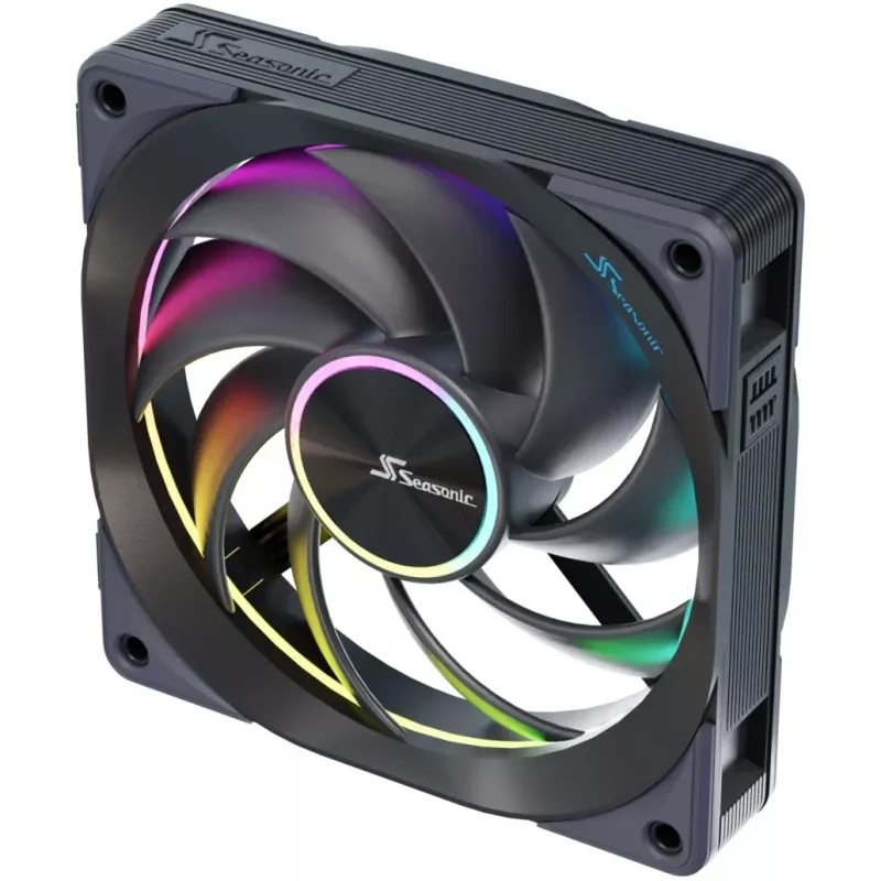 Ventiliatorius Seasonic MagFlow ARGB 12 cm 2000 RPM Juodas