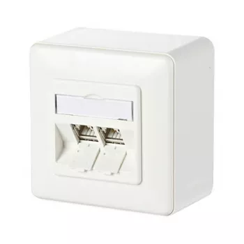 METZ CONNECT BTR C6A modulis 2 prievadai 180° M AP - jungties lizdas, paviršinis montavimas - RJ-45 X 2 - gryna balta, RAL 9010 (130B11D20002-E)