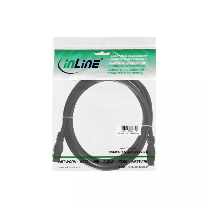 FireWire 800 laidas InLine 39902 1,8 m Vyriškas/Vyriškas Juodas
