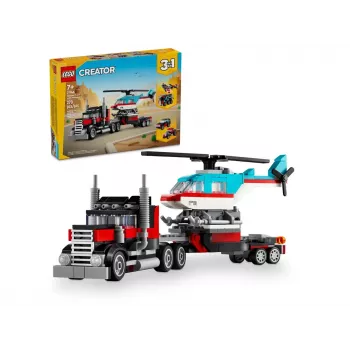LEGO Creator 2-in-1 Flatbed Truck with Helicopter 31146 – 2 modeliai vienoje dėžutėje