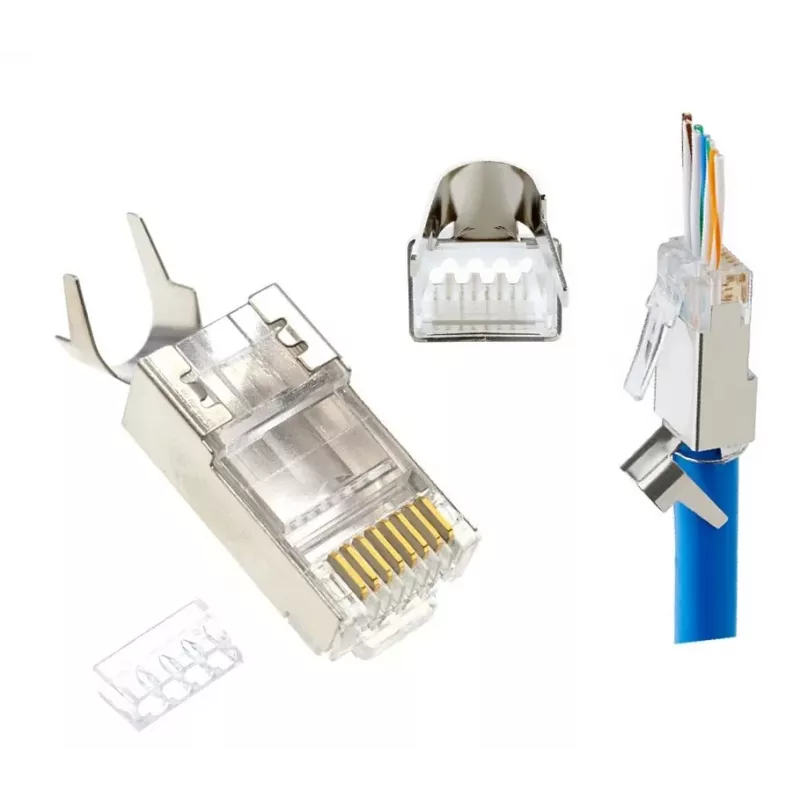 RJ45 jungtys GEMBIRD CAT7 8P8C auksuotos 15µ FTP/SFTP, pakuotė 100 vnt.