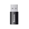 Adapteris Baseus Ingenuity USB Type-A (moteriška) į USB Type-C (vyriška) 10 Gbit/s, juodas, 14×22×8 mm