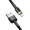 Baseus Cafule USB Lightning laidas 1,5 A 2 m (auksinis + juodas)