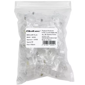 RJ45 modulinė jungtis QOLTEC 54550 CAT5e UTP, 100 vnt. pakuotė