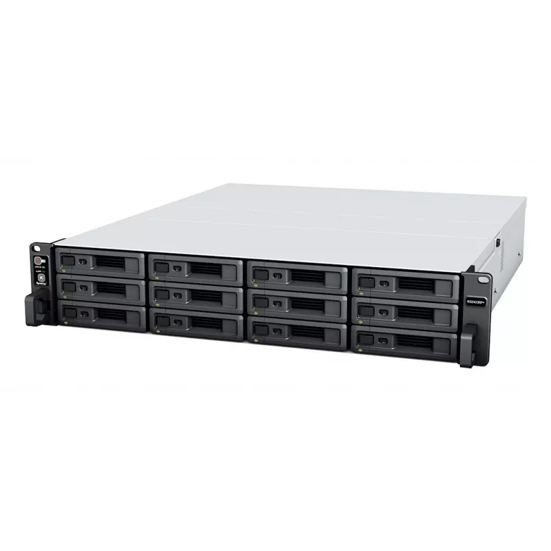 Synology RackStation RS2423+ NAS/saugyklos serveris stelaže (2U) Ryzen Embedded V1780B 8 GB DDR4 0 TB DiskStation Manager juoda, pilka