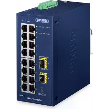 PLANET IGS-4215-16T2S-U valdomas pramoninis 16 prievadų Gigabit Ethernet jungiklis