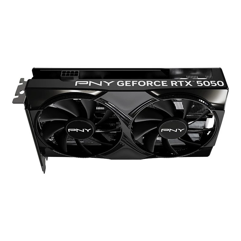 Vaizdo plokštė PNY GeForce RTX 5050 – 8 GB GDDR6, 2317 MHz, 128 bitų, PCIe x8 5.0, dviejų ventiliatorių aušinimas
