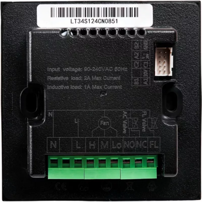 Išmanusis HVAC termostatas Shelly LinkedGo Black – skaitmeninis, Wi‑Fi (802.11b/g/n), 87×87×35 mm