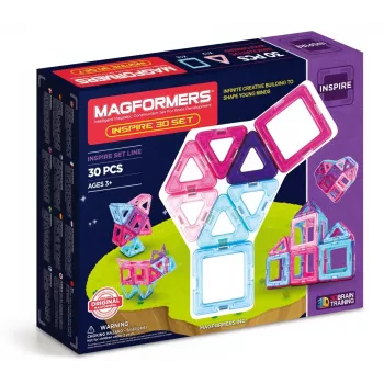 Magnetinis konstravimo rinkinys MAGFORMERS Inspire 30 vnt. – magnetinės plytelės ir geometrinės figūros kūrybiškam statymui