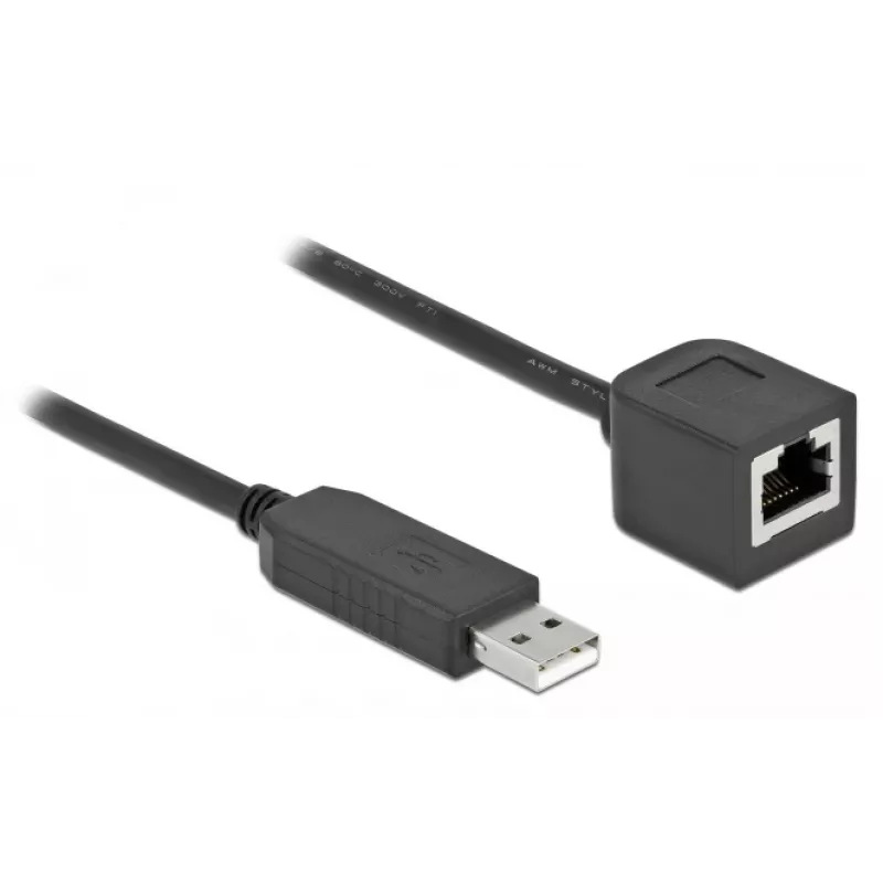 DeLOCK 64163 USB 2.0 Type-A į RS-232 RJ45 jungiamasis laidas 50 cm juodas
