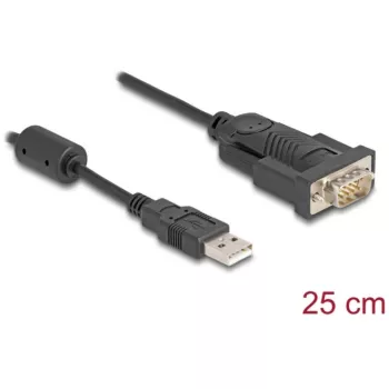 DeLOCK adapteris USB 2.0 Type-A į RS-232 D-Sub 9 kontaktų kištukas 0,25 m