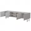 TV spintelė Cama LUCCA 4D 200x40x59 cm, kashmyro spalva, pilka medžio drožlių plokštės viršus