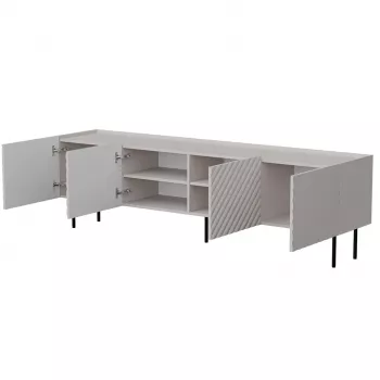 TV spintelė Cama LUCCA 4D 200x40x59 cm, kashmyro spalva, pilka medžio drožlių plokštės viršus