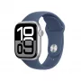 Apple Watch S10 Aliuminio korpusas Cellular 42mm Sidabrinis (Sportinė apyrankė džinsinė) S/M