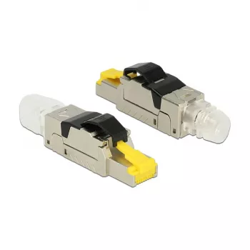 RJ45 laido jungtis DeLOCK 86485 – juoda, sidabrinė, permatoma, geltona