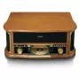 Pavarų diržu varomas patefonas Lenco TCD-2551WD Wood su Bluetooth, CD, kasetėmis, AM/FM, USB kodavimu, 33/45/77 aps./min.