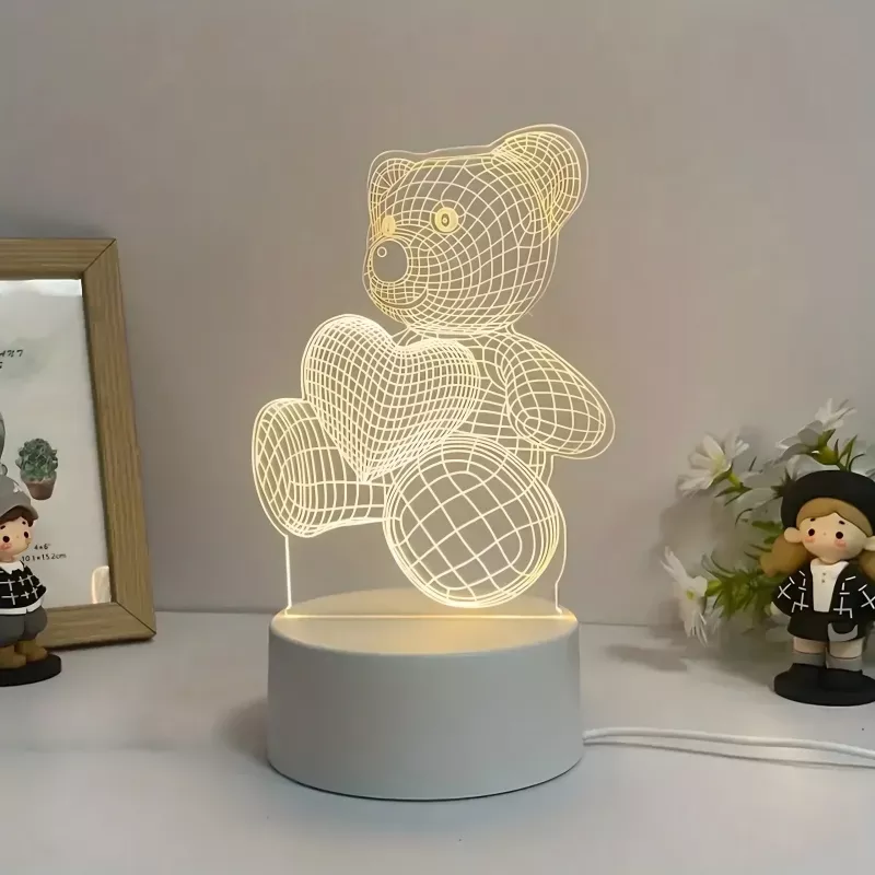 Naktinė lemputė Extralink HOME 3D širdies optinė iliuzija lovos lemputė USB