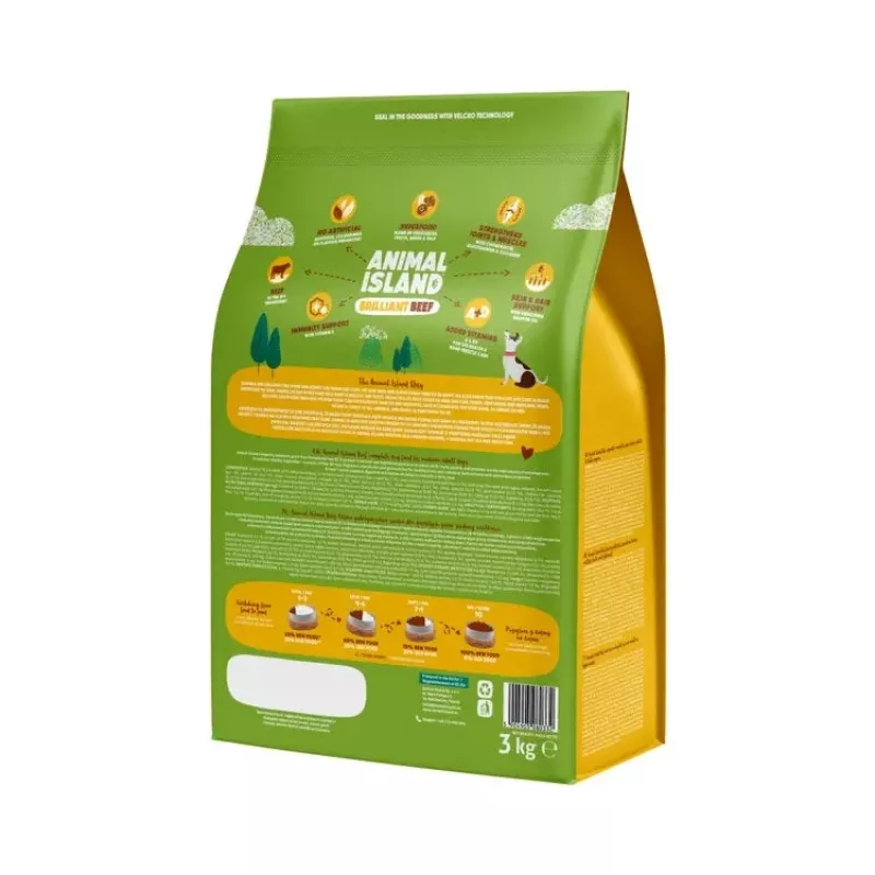 ANIMAL ISLAND Brilliant beef – sausas šunų maistas – 3 kg