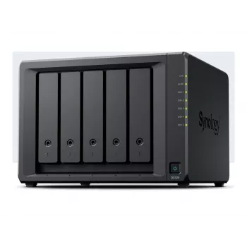 „Synology DX525“ darbalaukio plėtinio blokas, 5 lizdai, 3,5 colio HDD/SSD, SATA, karštas keitimas, juodas