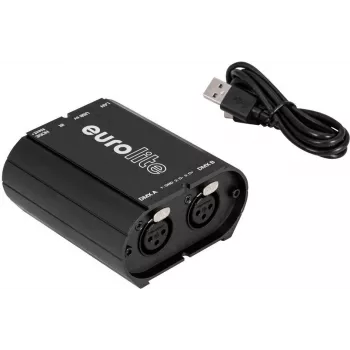 DMX sąsaja EUROLITE USB/LAN-DMX 2x512ch (51860117) – USB ir Ethernet ryšiu valdomas apšvietimo valdiklis