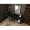 Tualetinis staliukas su veidrodžiu cama meble PAFOS 80×41,6×100 cm, MDF rėmas, 1 stalčius, matinė juoda