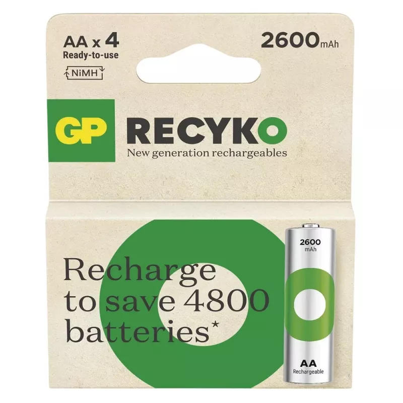 Baterijos R6/AA NI-MH 2600 mAh lizdinėje pakuotėje 4 vnt.
