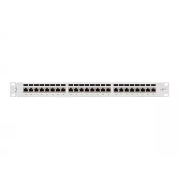 Patch panel 1U LANBERG PPS7-1024-S — 24 prievadai, Cat7, F/UTP, metalinis, 1U (445×102×44,5 mm)