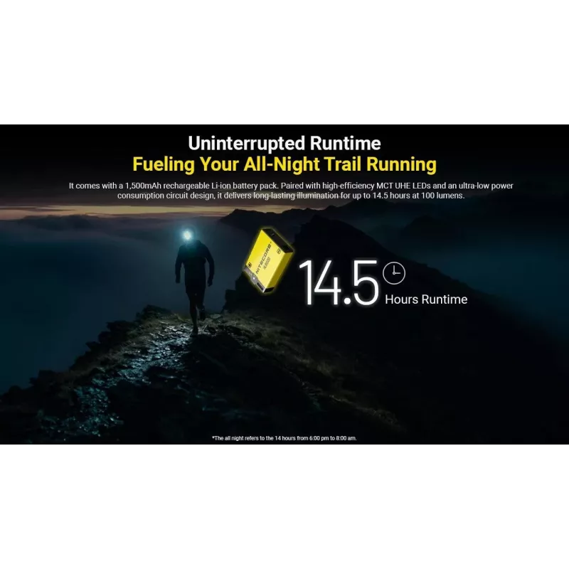 Nitecore UT27 MCT juodas, geltonas galvos žibintuvėlis LED