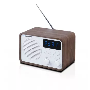 Nešiojamas radijas su Bluetooth ir USB BLAUPUNKT PP7BT, spalva: ruda mediena/balta
