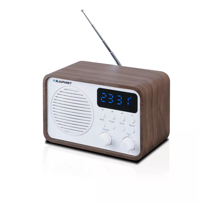 Nešiojamas radijas su Bluetooth ir USB BLAUPUNKT PP7BT, spalva: ruda mediena/balta