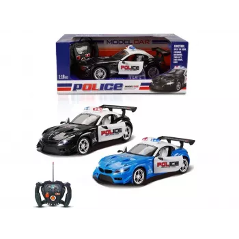 Madej R/C Policijos Automobilis su Šviesomis ir Atsidarančiomis Durimis – Nuotoliniu Būdu Valdomas Modelis