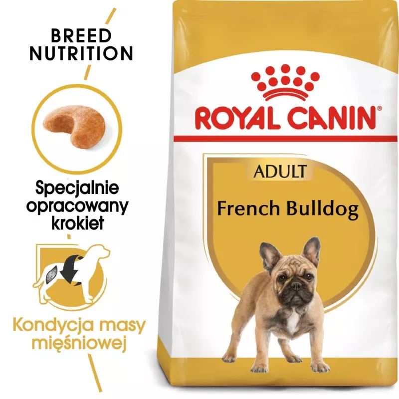 Sausas šunų ėdalas Royal Canin French Bulldog Adult 9 kg – kiauliena, 26% baltymų, 18% riebalų