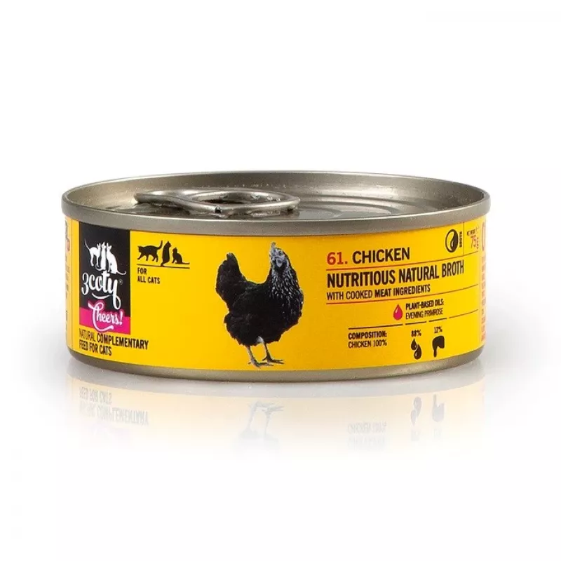 Šlapias kačių ėdalas 3coty Chicken Cheers 75 g