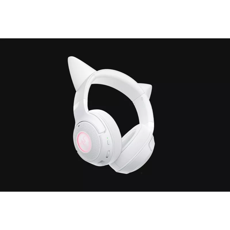 Belaidės žaidimų ausinės Razer Kraken Kitty V2 BT White su Bluetooth, THX Spatial Audio, RGB apšvietimu