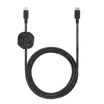 USB-C į Lightning laidas Native Union Night Cable 3 m – juoda/pilka