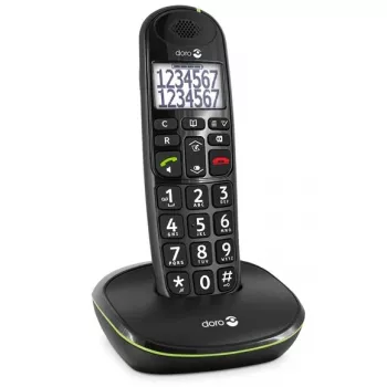 DECT belaidis telefonas Doro PhoneEasy 110, juodas, su skambučio ID