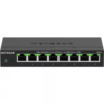 NETGEAR MS308 nevaldomas 2.5G Ethernet jungiklis, 8 prievadai, juodas