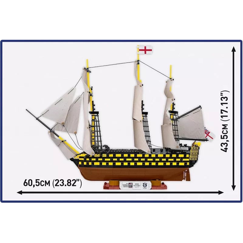 Konstruktorius Cobi HMS Victory — 2517 detalių, detalus istorinis burlaivio modelis