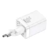 Baseus Super Si Pro greitasis įkroviklis USB + USB-C 30W (baltas)