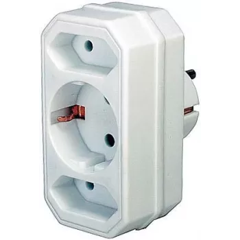 Maitinimo adapteris Brennenstuhl 1508050 su 2+1 kištukiniais lizdais baltas