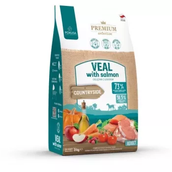POKUSA Premium Selection suaugusių šunų ėdalas su veršiena ir lašiša - sausas ėdalas - 3kg