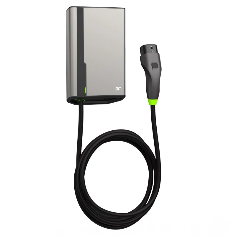 Green Cell GC EVGC021B2250 sieninis elektromobilio įkroviklis 3.6–22 kW 5 m NFC pilkas aliuminis