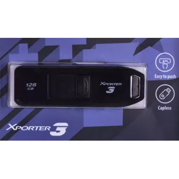 USB atmintukas PATRIOT Xporter 128 GB USB Type-A 3.2 Gen 1 (80 MB/s) juodas slankiklis
