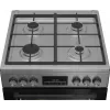 Dujinė-elektrinė viryklė BEKO FBM62330GXTN 60 cm, 4 degiklių dujinė kaitlentė, 72 L elektrinė orkaitė, energijos klasė A