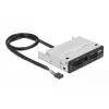 DeLOCK 91708 kortelių skaitytuvas USB 2.0 vidinis juodas pilkas CF SD MicroSD