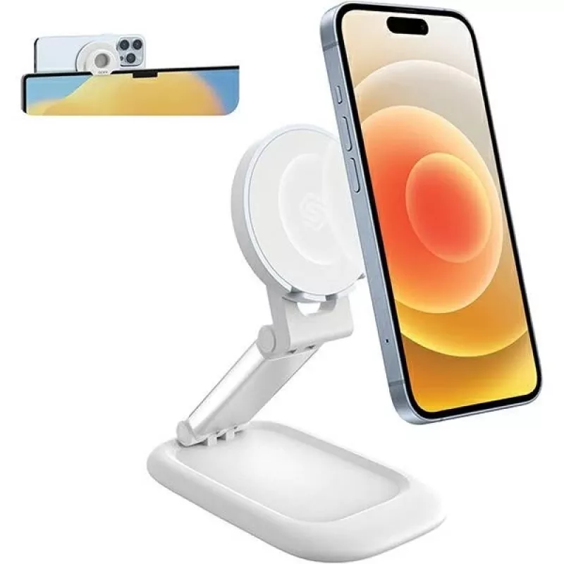 Magnetinis stovas SODI BM-310 baltas MagSafe – magnetinis telefono stovas, suderinamas su MagSafe įkrovikliais