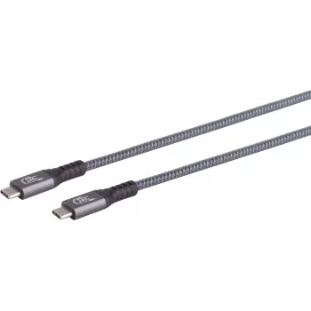 USB laidas S/CONN 13-68150 USB4 Gen 3x2 1,5 m USB C pilkas
