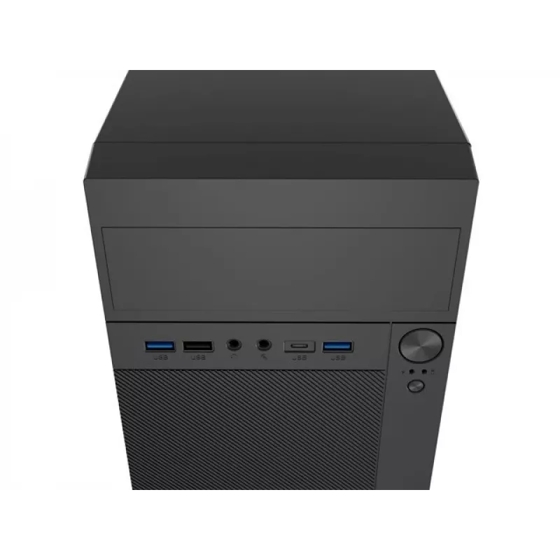 Kompiuterio korpusas NATEC Helix Mini Tower juodas – microATX/Mini-ITX, 3x3,5 col. + 5x2,5 col., 33 cm GPU, USB-C/USB-A prievadai