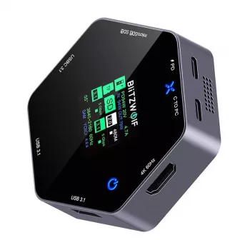 Docking stotelė BlitzWolf BW-TH16 8in1 USB 100W su LCD išmaniuoju ekranu