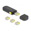 USB prievadų blokatorius DeLOCK 22031 (4 vnt., juodas/geltonas)